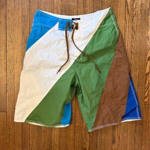 Stylish Men's Colorblock Swim Board Shorts